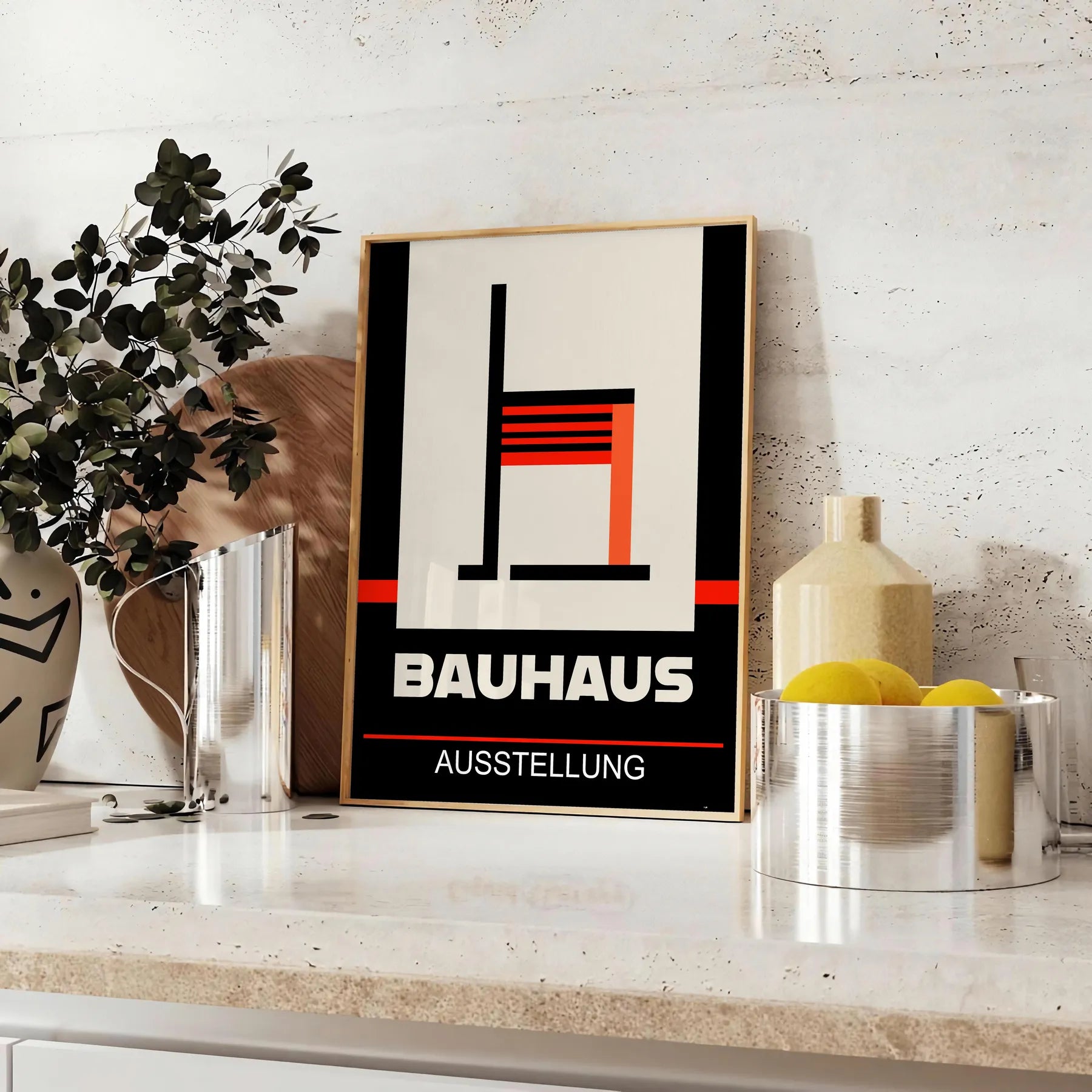 space striking Bauhaus art poster masterpiece geometric elegance style vibrant wall perfect lovers unique prints thoughtful gift unframed options decor needs