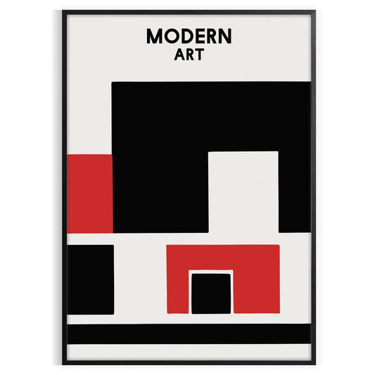 space modern art poster dynamic blend black red wall unique gift artwork contemporary elegance versatile sizes A4 cm A0 decor today